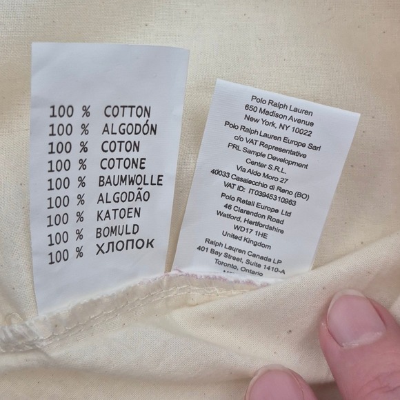 Vintage 1967 Ralph Lauren Cotton White Drawstring Bag-Dust Cover MCMLXVII - Picture 3 of 5